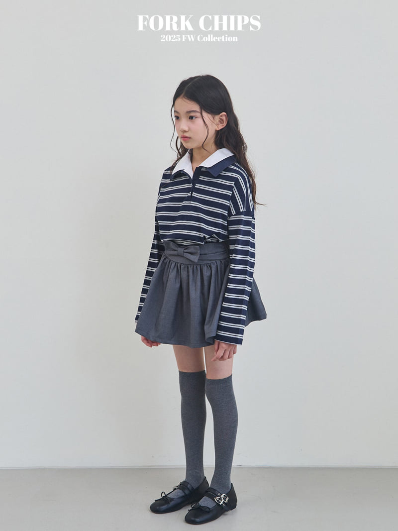 Fork Chips - Korean Children Fashion - #kidsstore - Blerry Ribbon Skirt - 3