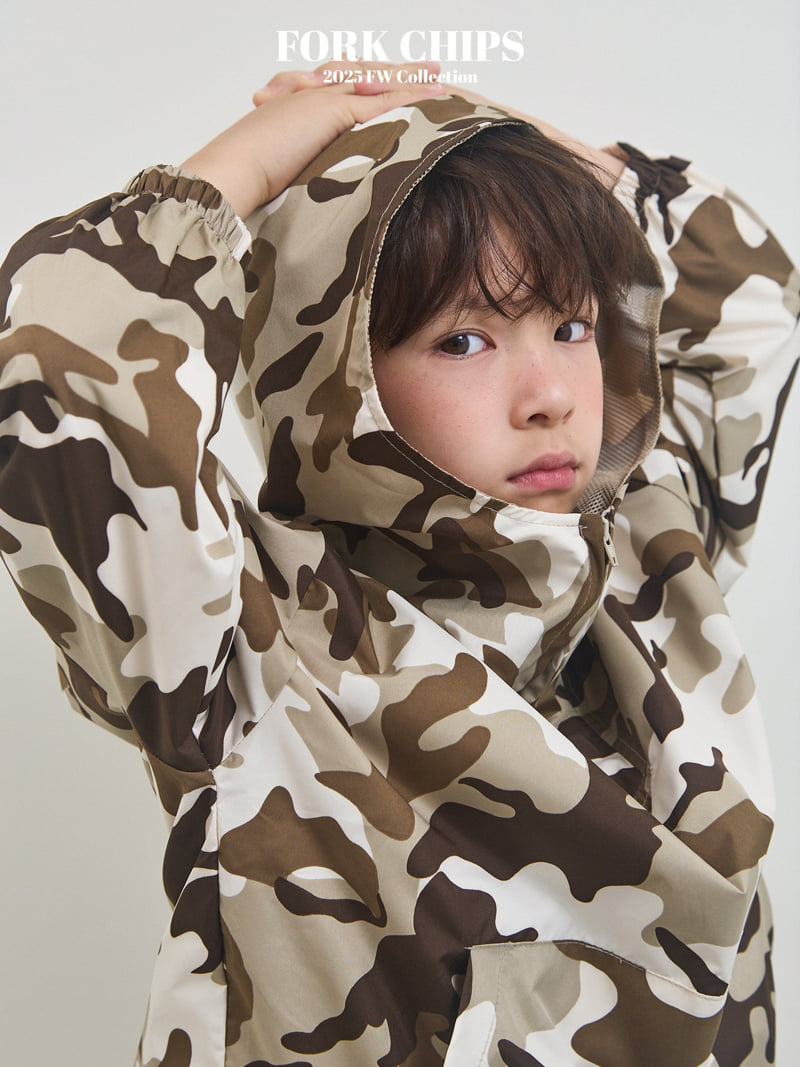Fork Chips - Korean Children Fashion - #kidzfashiontrend - Camo Anorak Hoodie - 5