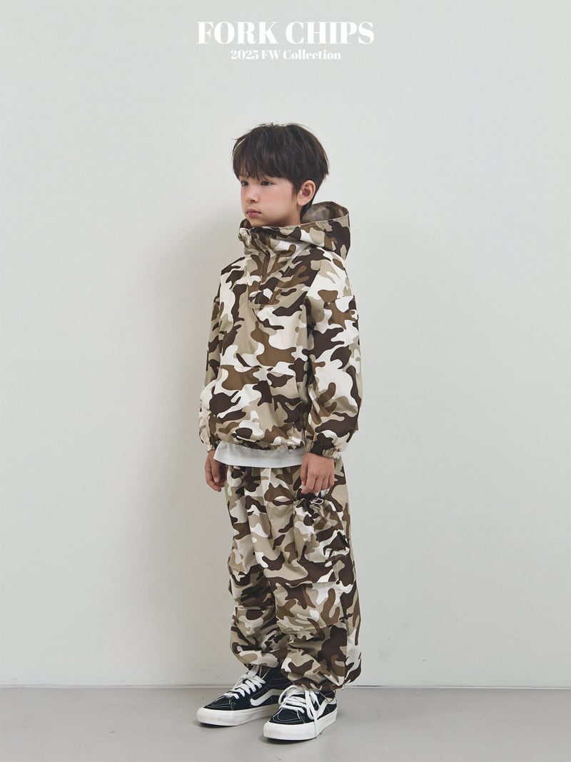 Fork Chips - Korean Children Fashion - #kidsstore - Camo Cargo Pants - 4