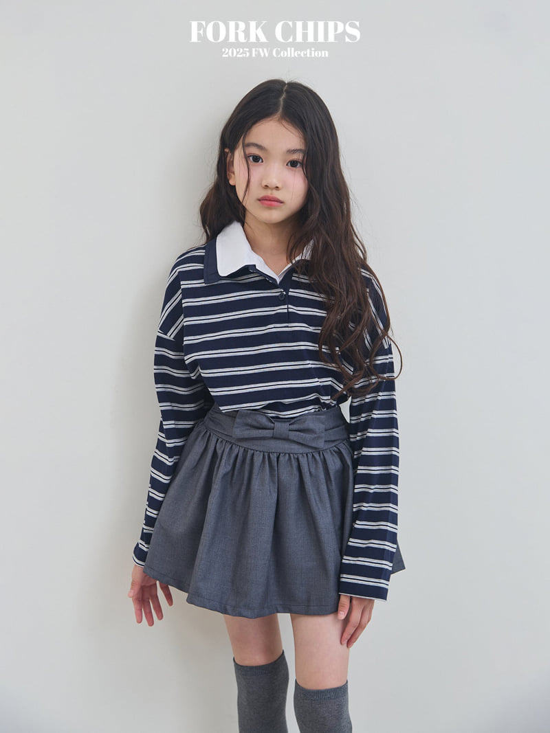 Fork Chips - Korean Children Fashion - #kidsstore - Blerry Ribbon Skirt - 4