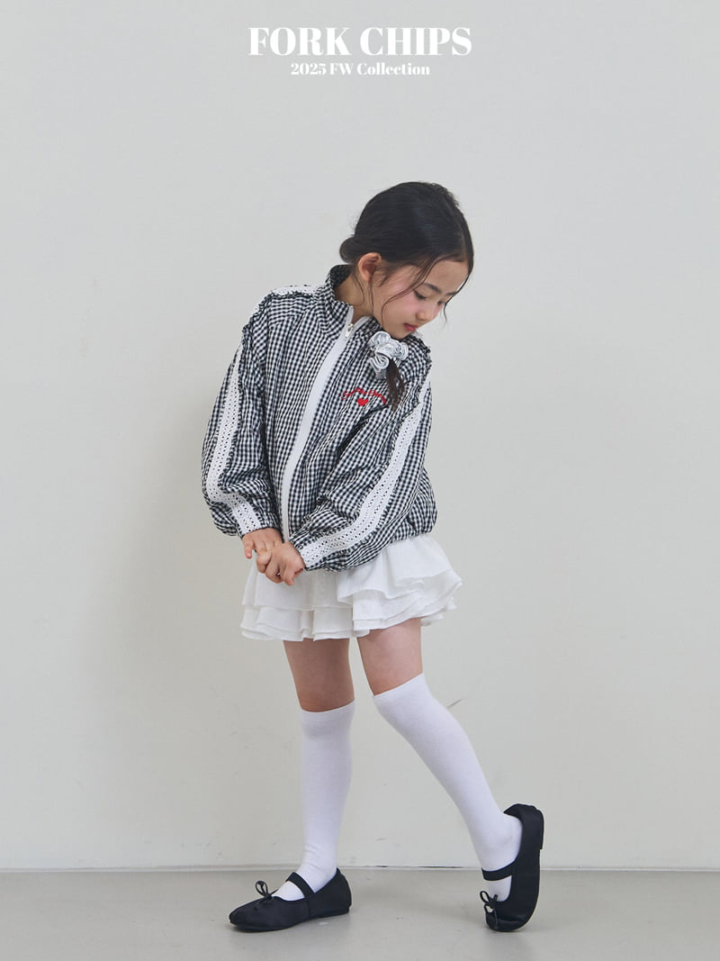 Fork Chips - Korean Children Fashion - #littlefashionista - Berry Check Jacket - 3