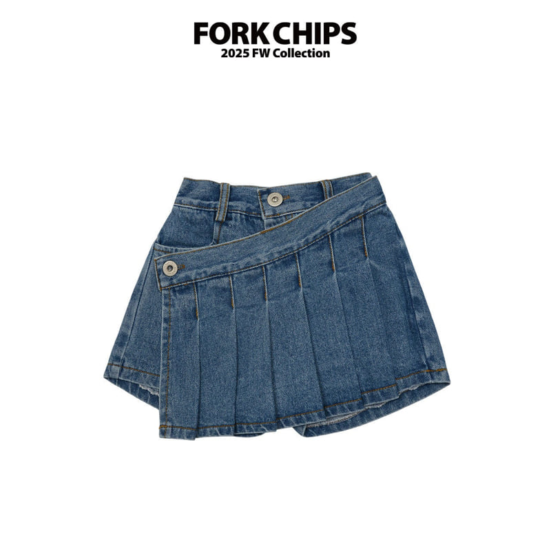 Fork Chips - Korean Children Fashion - #littlefashionista - Kinder Denim Wrap Skirt - 9