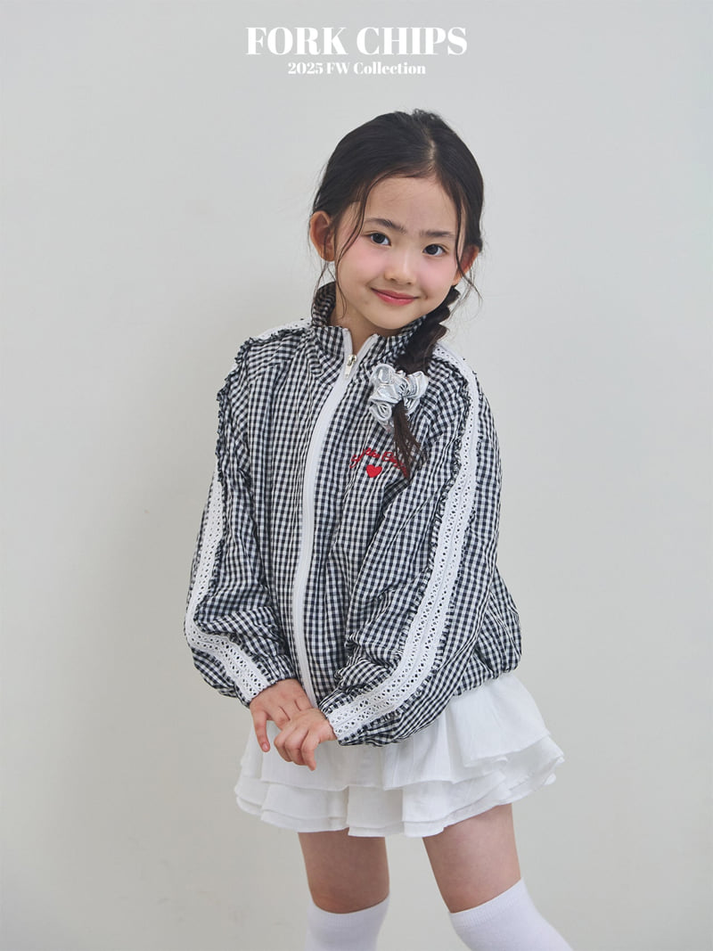 Fork Chips - Korean Children Fashion - #littlefashionista - Berry Check Jacket - 4