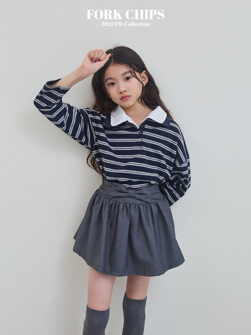 Fork Chips - Korean Children Fashion - #minifashionista - Bold Collar Tee
