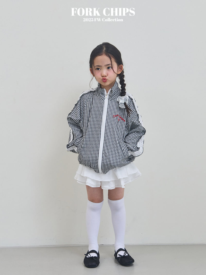 Fork Chips - Korean Children Fashion - #prettylittlegirls - Berry Check Jacket - 6