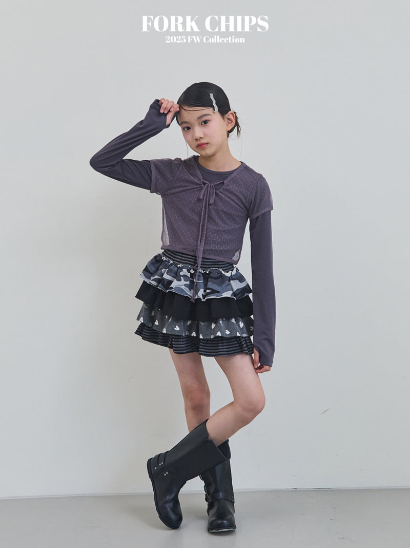 Fork Chips - Korean Children Fashion - #prettylittlegirls - Hippie Tiered Skirt - 2