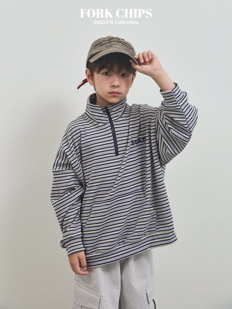Fork Chips - Korean Children Fashion - #stylishchildhood - Mellow Half Zip-up