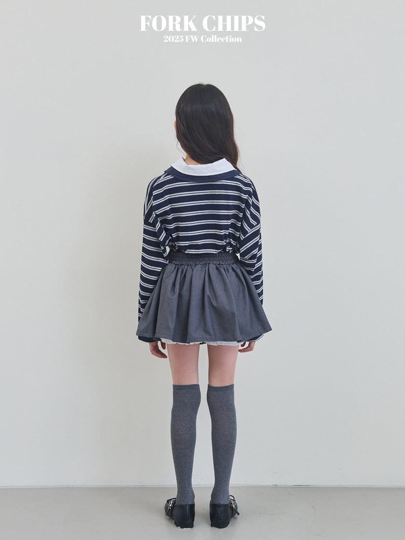 Fork Chips - Korean Children Fashion - #todddlerfashion - Bold Collar Tee - 3