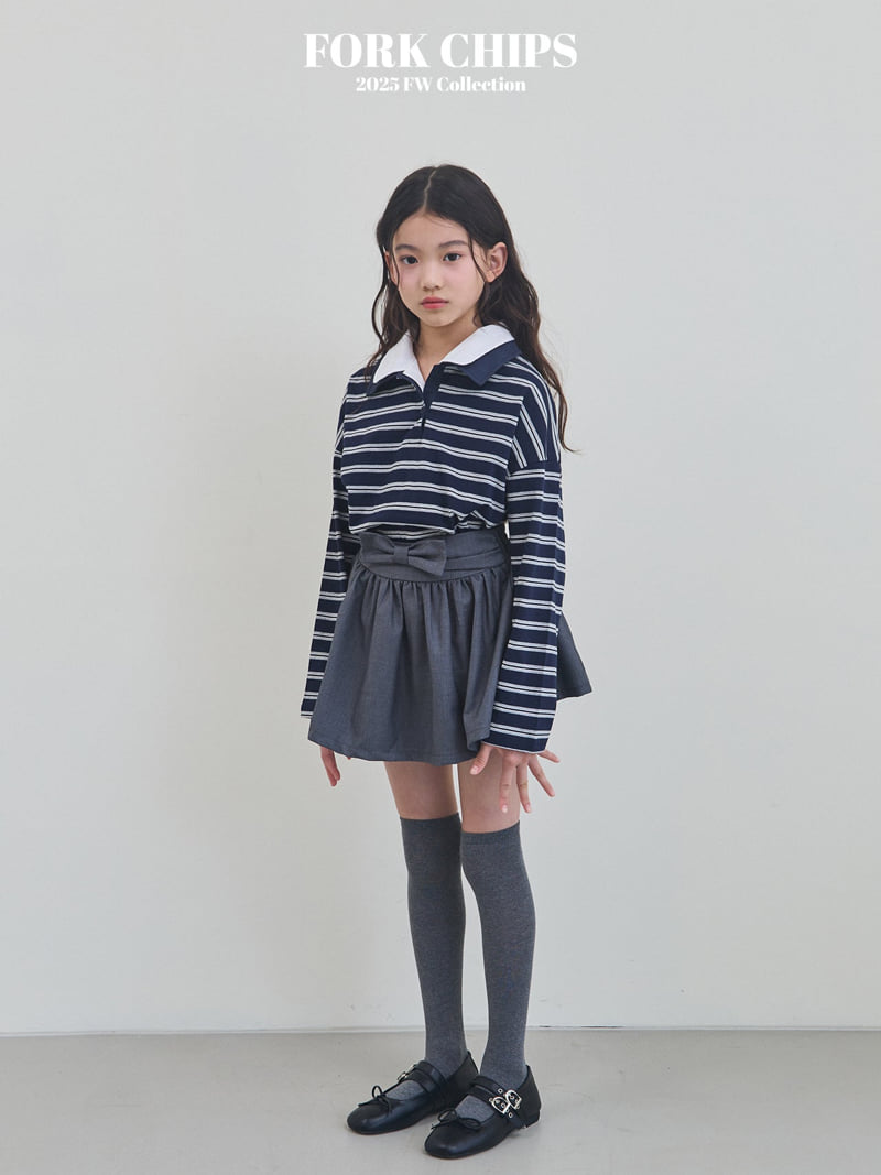 Fork Chips - Korean Children Fashion - #todddlerfashion - Bold Collar Tee - 4