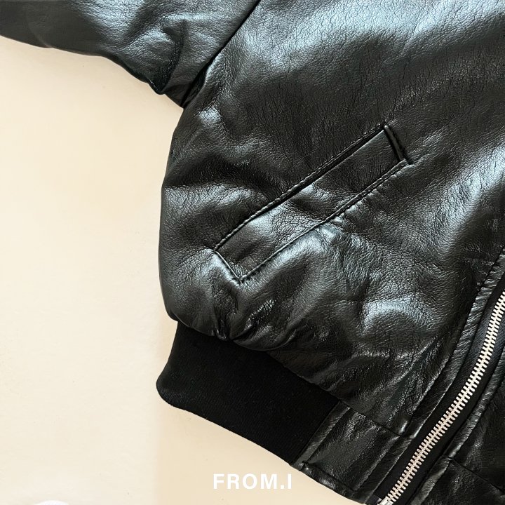 From I - Korean Children Fashion - #Kfashion4kids - Bomber Leather Jacket - 8