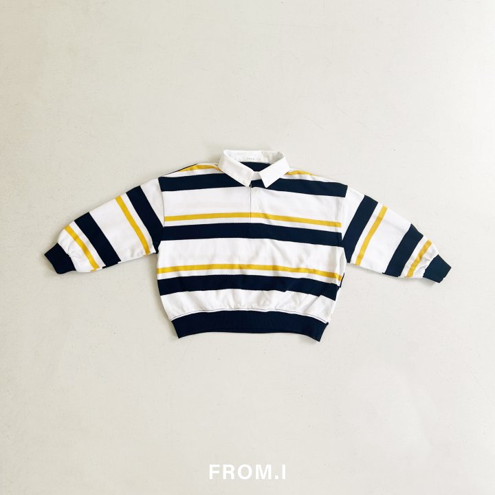 From I - Korean Children Fashion - #Kfashion4kids - Striped Collar Sweatshirt - 6