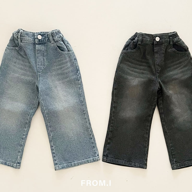 From I - Korean Children Fashion - #childofig - Corduroy Flare Denim Pants - 2