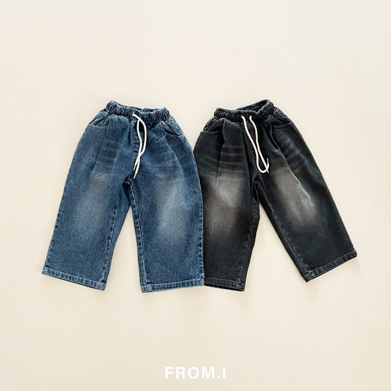 From I - Korean Children Fashion - #childofig - String Corduroy Denim Pants - 2