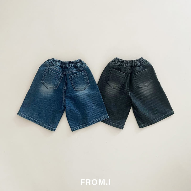 From I - Korean Children Fashion - #childofig - Corduroy Denim Bermuda Pants - 4