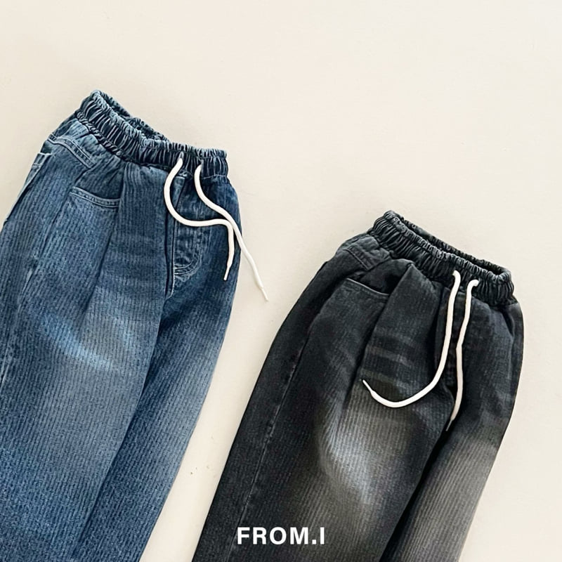 From I - Korean Children Fashion - #childofig - String Corduroy Denim Pants - 4