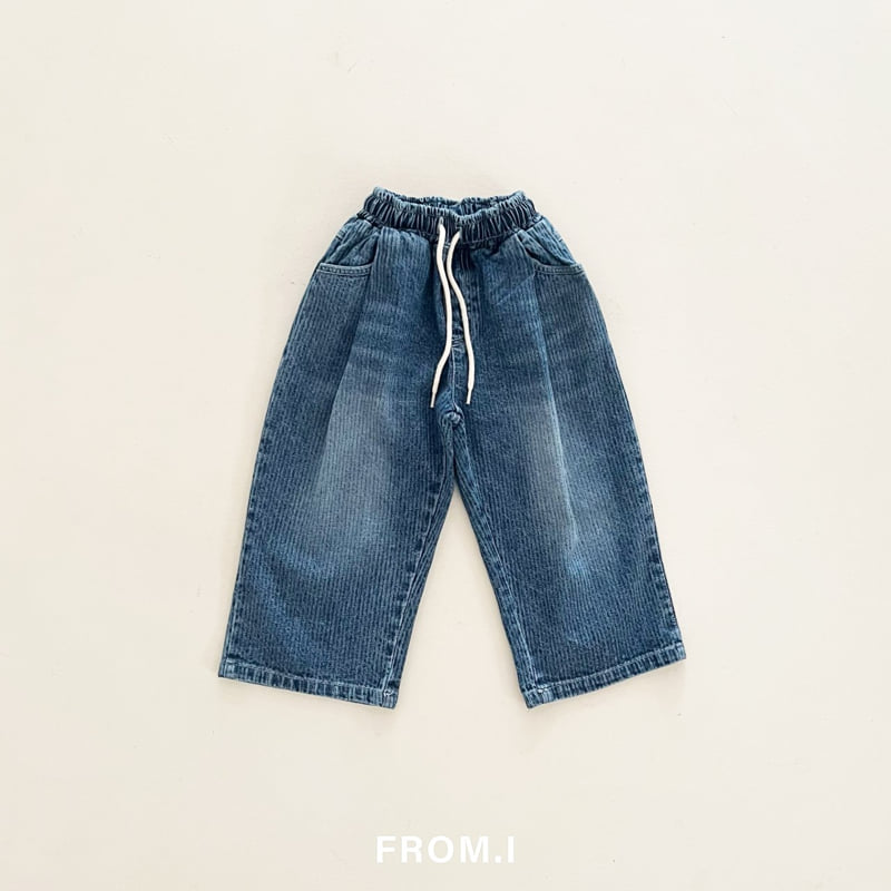 From I - Korean Children Fashion - #designkidswear - String Corduroy Denim Pants - 5