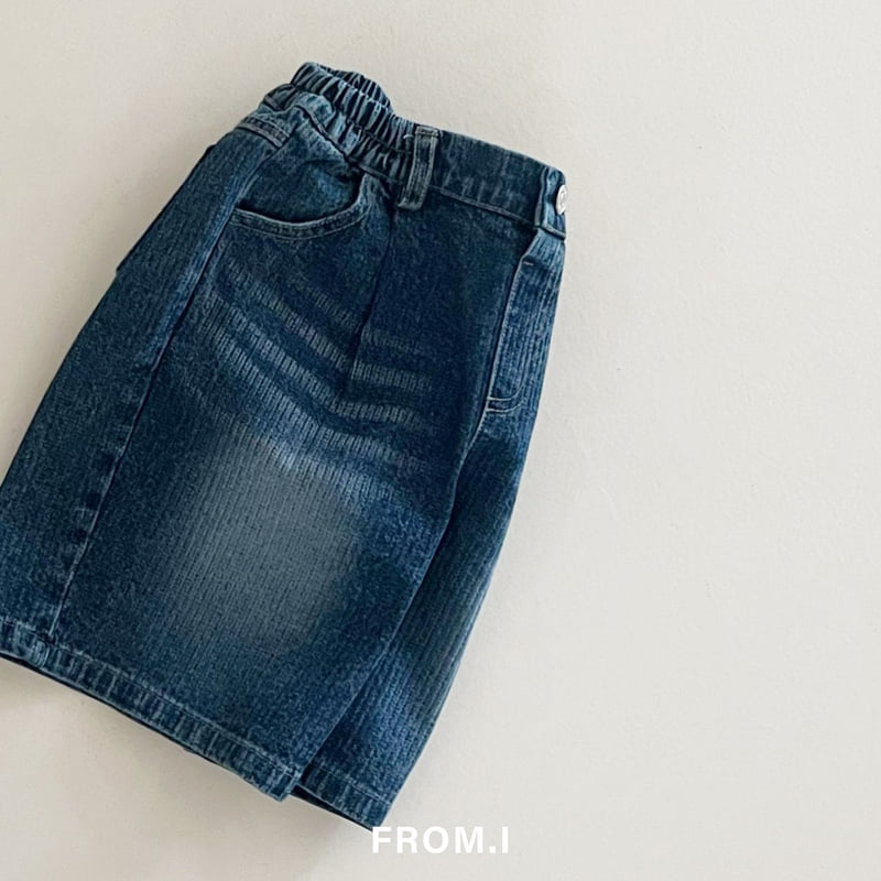 From I - Korean Children Fashion - #discoveringself - Corduroy Denim Bermuda Pants - 6