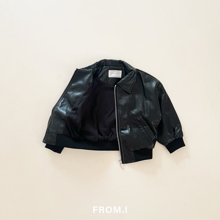 From I - Korean Children Fashion - #discoveringself - Bomber Leather Jacket - 3