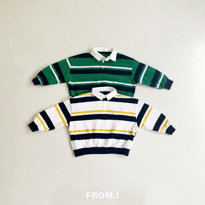 From I - Korean Children Fashion - #discoveringself - Striped Collar Sweatshirt