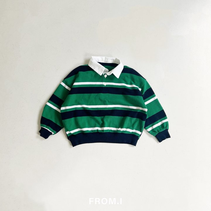 From I - Korean Children Fashion - #kidsshorts - Striped Collar Sweatshirt - 3