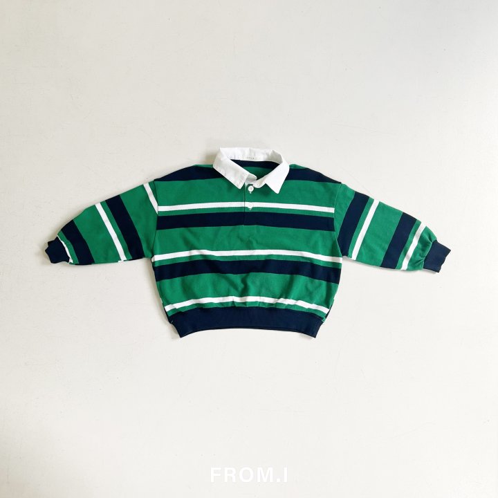 From I - Korean Children Fashion - #kidsshorts - Striped Collar Sweatshirt - 4