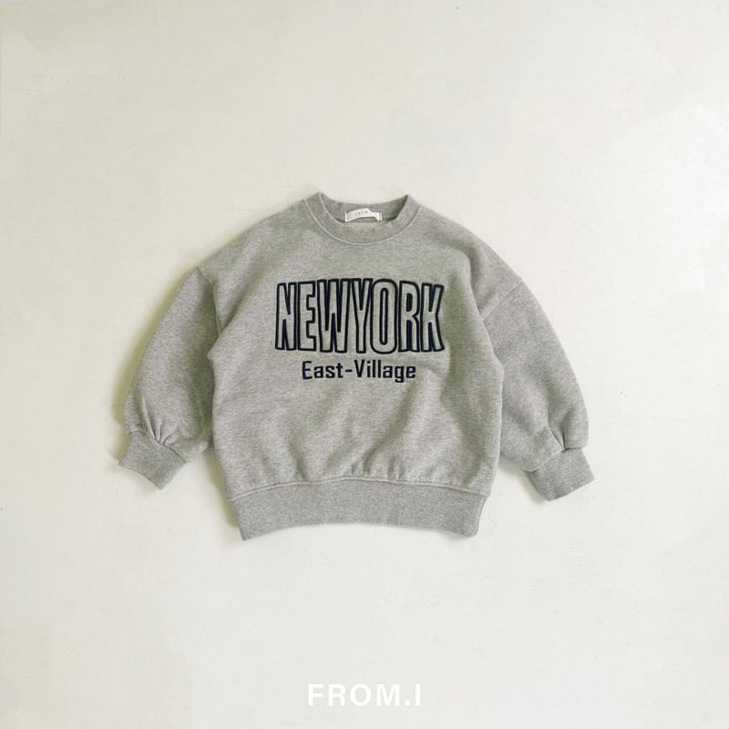 From I - Korean Children Fashion - #kidzfashiontrend - New York Embossed Sweatshirt - 7