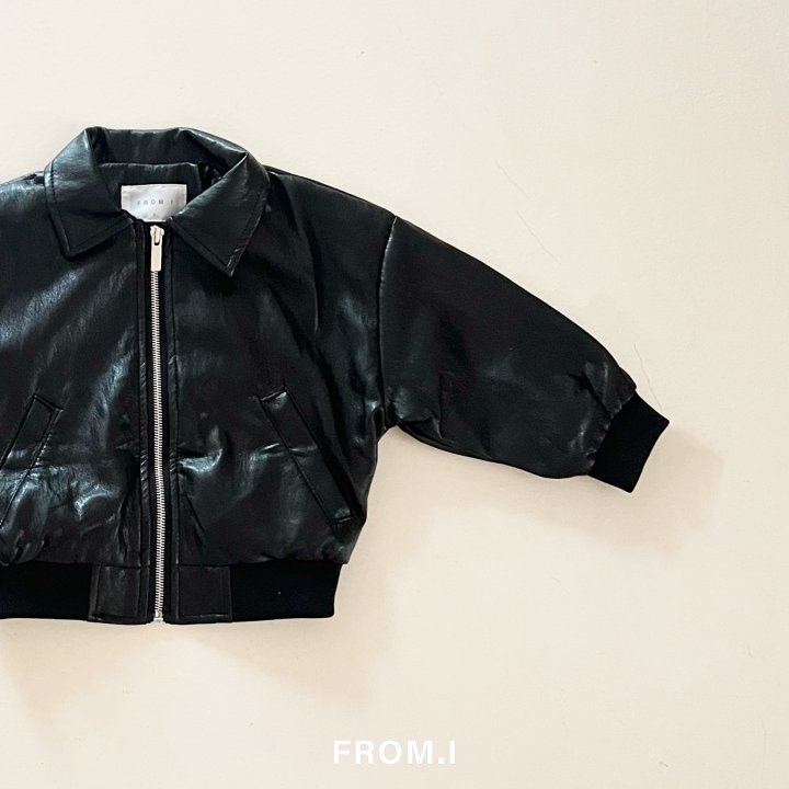 From I - Korean Children Fashion - #kidzfashiontrend - Bomber Leather Jacket - 7