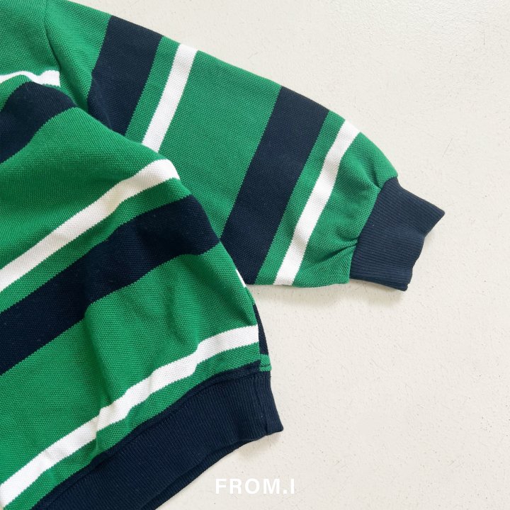 From I - Korean Children Fashion - #kidzfashiontrend - Striped Collar Sweatshirt - 5