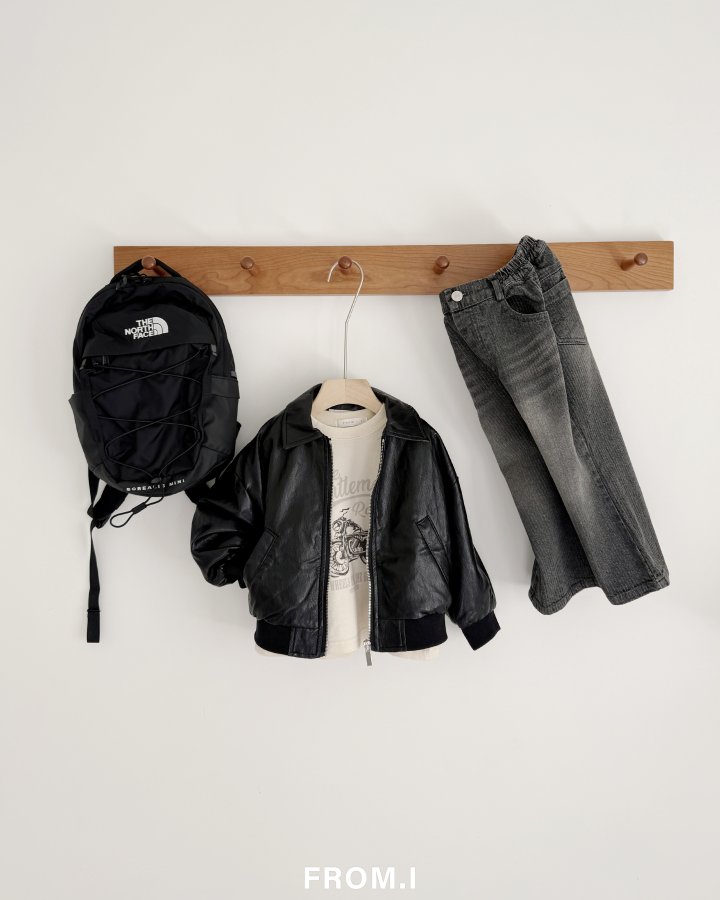 From I - Korean Children Fashion - #littlefashionista - Bomber Leather Jacket - 9