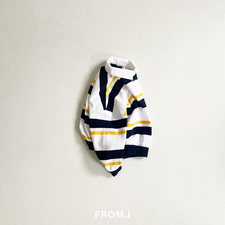 From I - Korean Children Fashion - #littlefashionista - Striped Collar Sweatshirt - 7