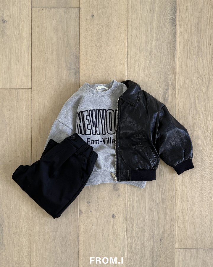 From I - Korean Children Fashion - #minifashionista - Bomber Leather Jacket - 11