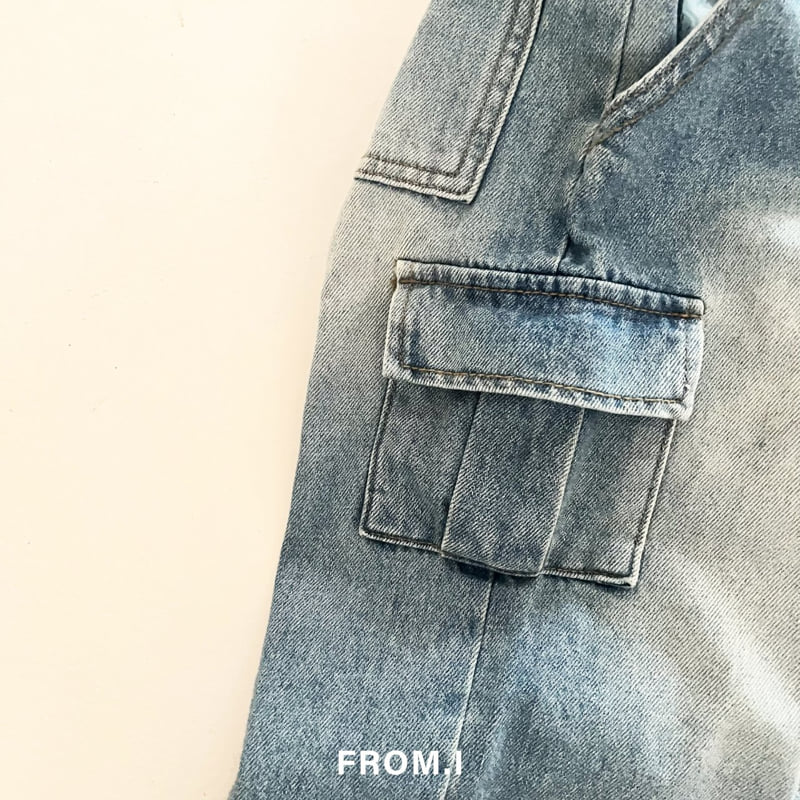 From I - Korean Children Fashion - #minifashionista - Cargo Denim Pants - 5