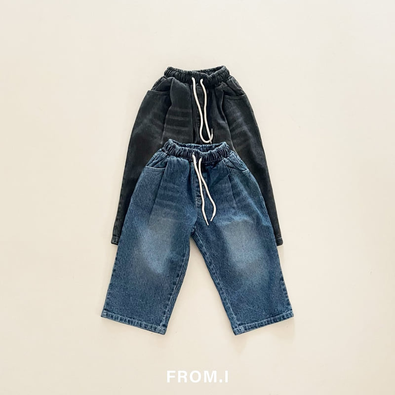 From I - Korean Children Fashion - #prettylittlegirls - String Corduroy Denim Pants