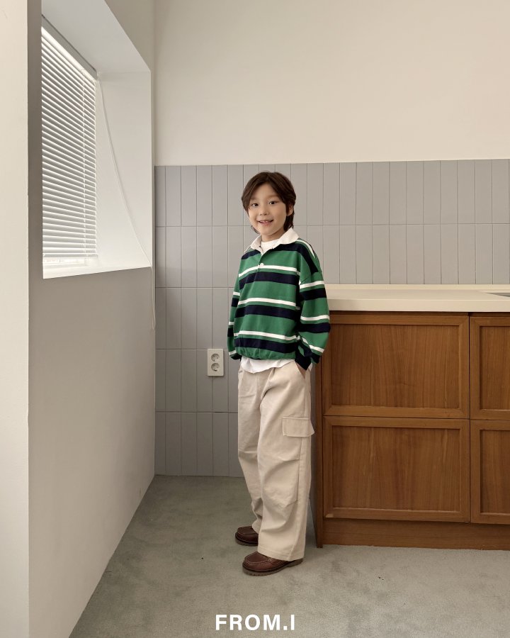 From I - Korean Children Fashion - #prettylittlegirls - Striped Collar Sweatshirt - 10