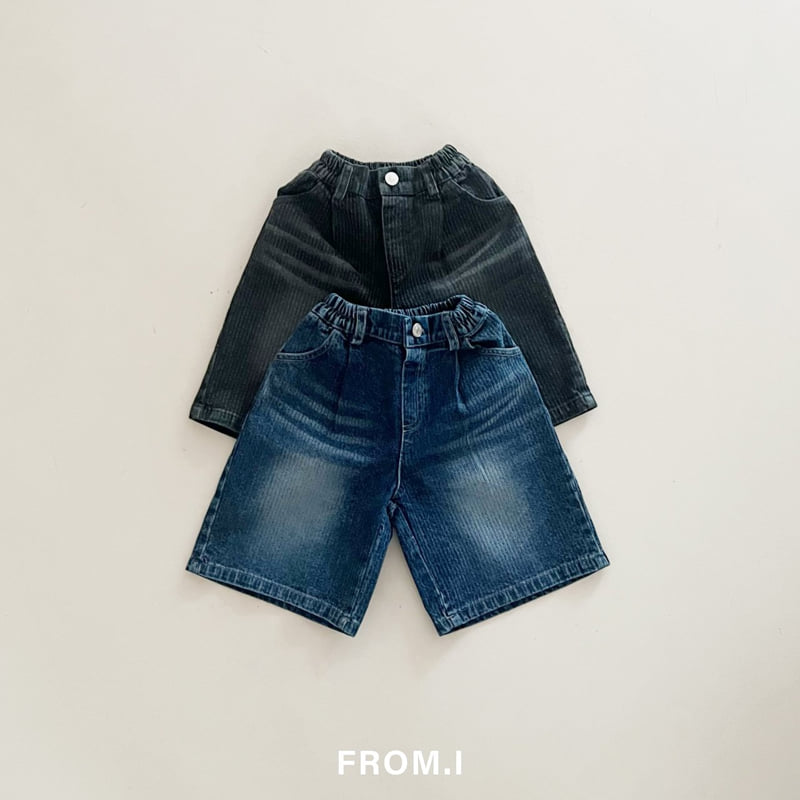 From I - Korean Children Fashion - #toddlerclothing - Corduroy Denim Bermuda Pants