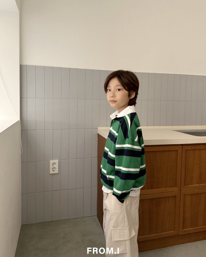 From I - Korean Children Fashion - #toddlerclothing - Striped Collar Sweatshirt - 12