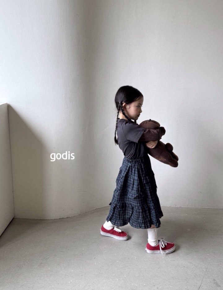 Godis - Korean Children Fashion - #designkidswear - Checked Frill Skirt - 3