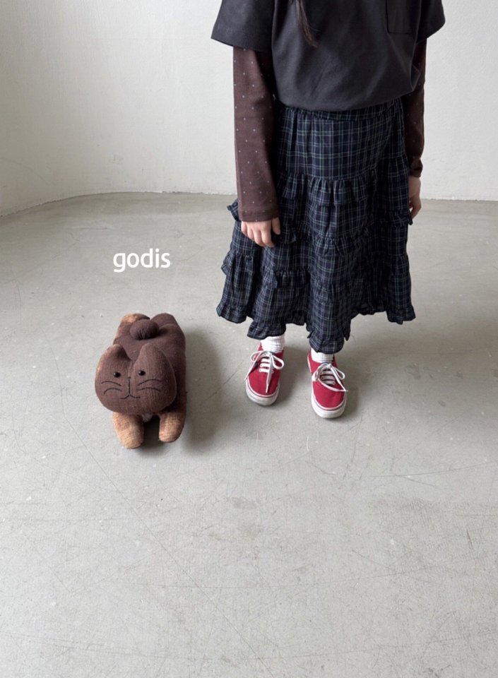 Godis - Korean Children Fashion - #kidsshorts - Checked Frill Skirt - 6