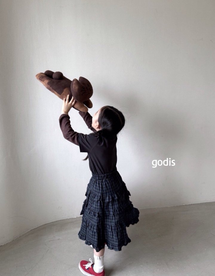 Godis - Korean Children Fashion - #kidsstore - Checked Frill Skirt - 7