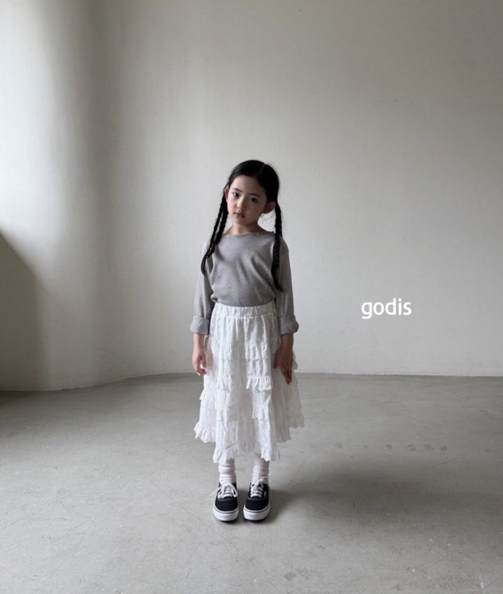 Godis - Korean Children Fashion - #kidsstore - Embroy Frill Skirt - 8