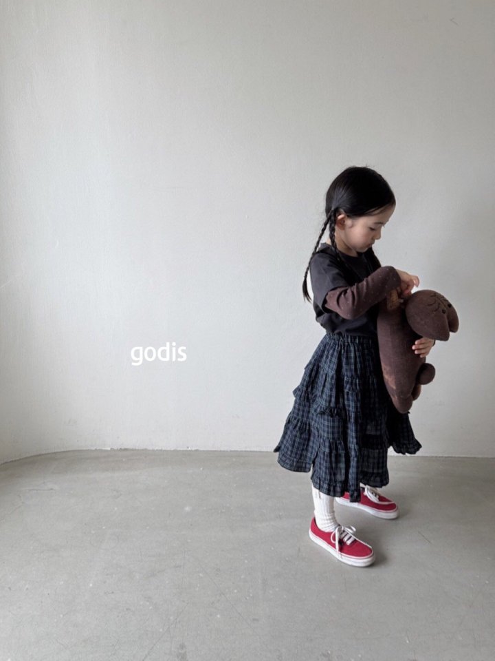 Godis - Korean Children Fashion - #kidzfashiontrend - Checked Frill Skirt - 8