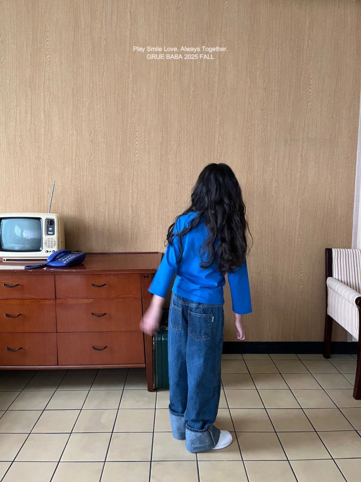 Grue Baba - Korean Children Fashion - #childofig - Standing Denim Pants - 7
