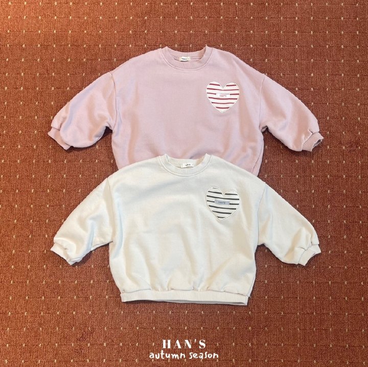 Han's - Korean Children Fashion - #Kfashion4kids - Latte Heart Sweatshirt