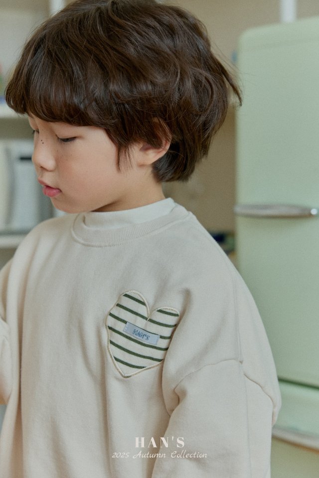 Han's - Korean Children Fashion - #childrensboutique - Latte Heart Sweatshirt - 8