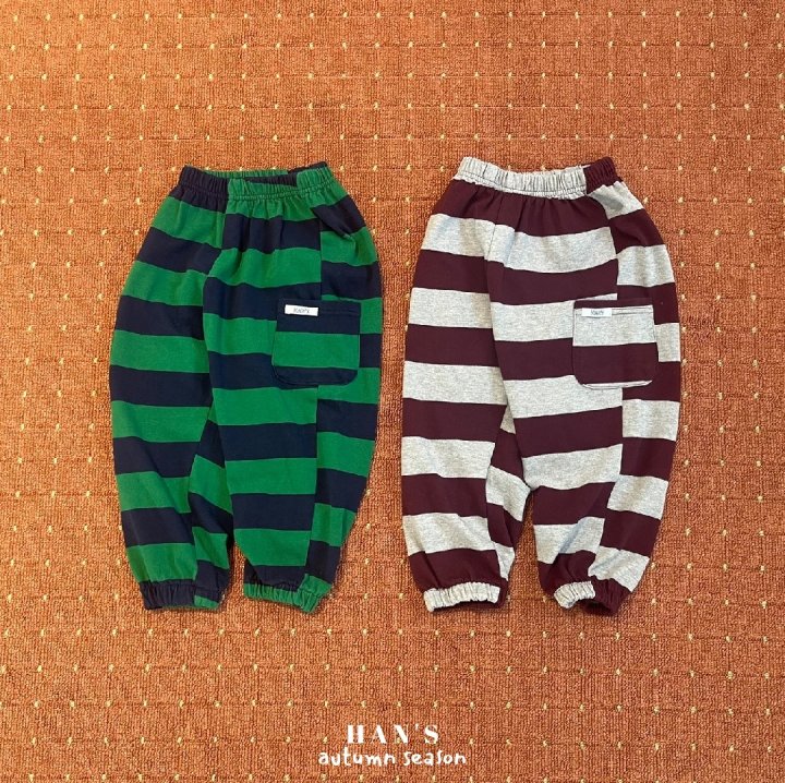 Han's - Korean Children Fashion - #discoveringself - Milk Stripe Jogger Pants