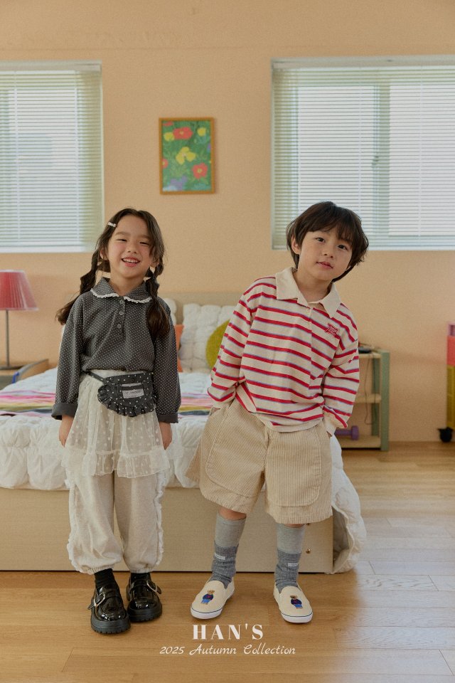 Han's - Korean Children Fashion - #prettylittlegirls - Miles Stripe Collar Tee - 6