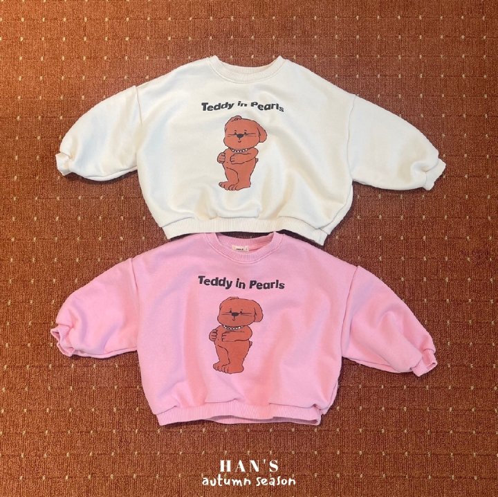 Han's - Korean Women Fashion - #momslook - Necklace Bear Sweatshirt (Adult)