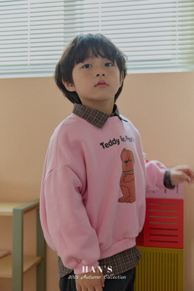 Han's - Korean Women Fashion - #momslook - Necklace Bear Sweatshirt (Adult) - 7