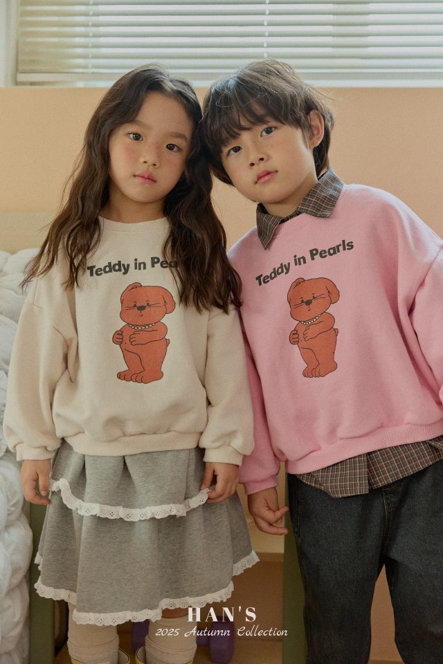 Han's - Korean Women Fashion - #womensfashion - Necklace Bear Sweatshirt (Adult) - 2