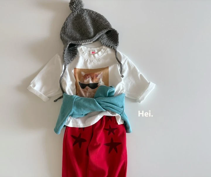 Hei - Korean Children Fashion - #kidsshorts - Meow Tee - 6